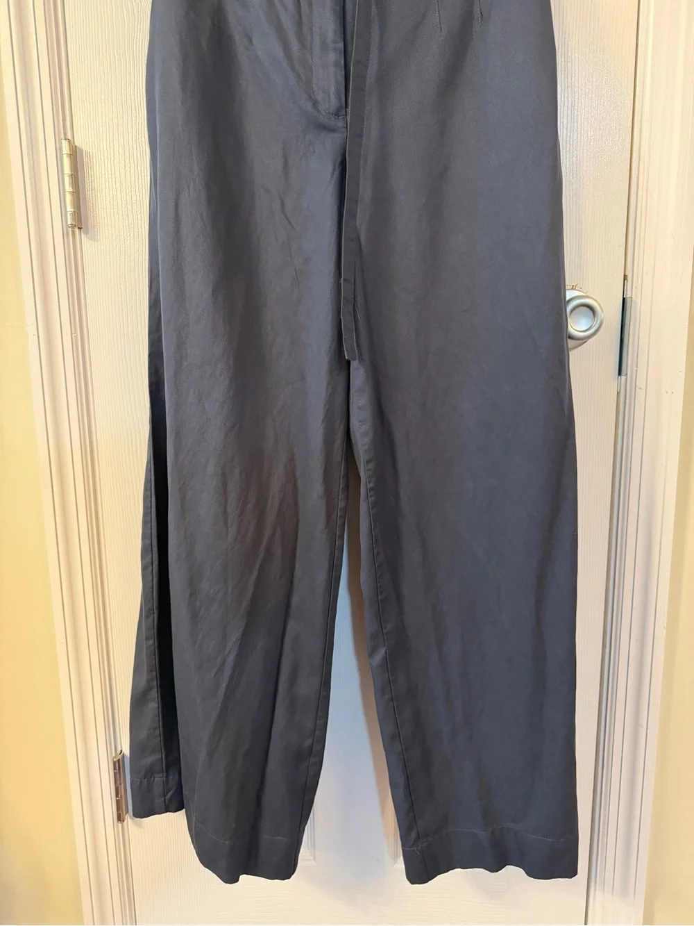 LOFT Versa Pure Spun Navy Off-the-Shoulder Top & Wide Leg Pants Set Size 6 | NWT